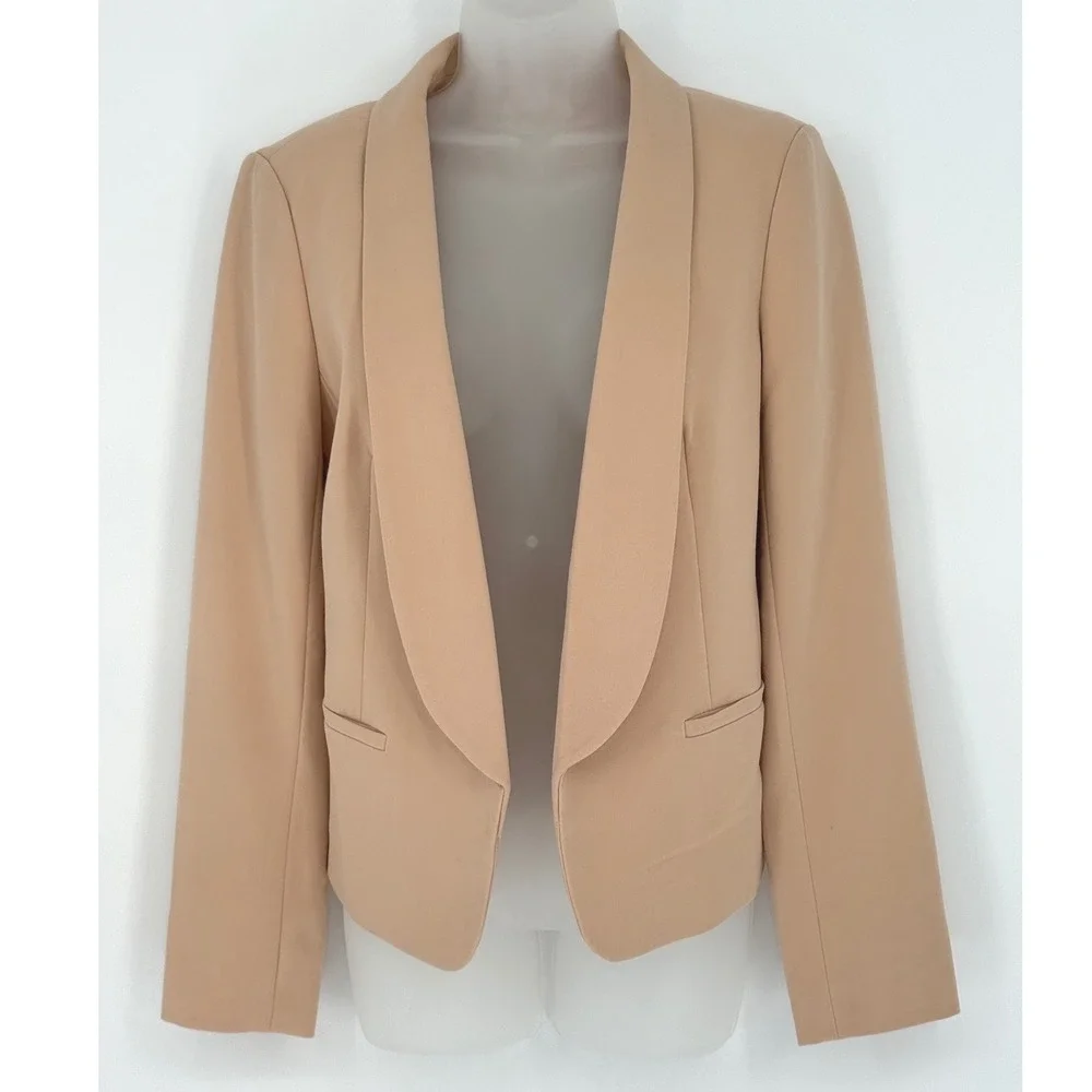 Ann Taylor Loft 6 Beige Open Front‎ Blazer Business Career Jacket Academia 92-50